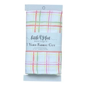 Plaid Pink Orange Green Yellow Flannel - 1 YD CUT
