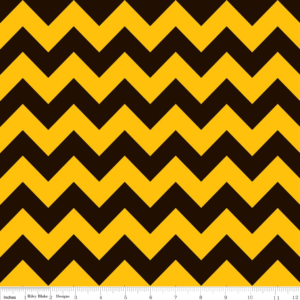 Riley Blake Medium Chevron Black Gold