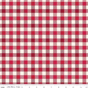 Old Fashioned Christmas Check Red Flannel F15032