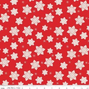 Snowflakes Red Flannel F16524