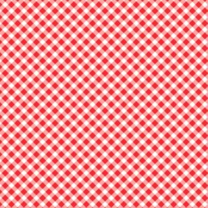 Playtime Flannel Bias Gingham Red - 17" Remnant